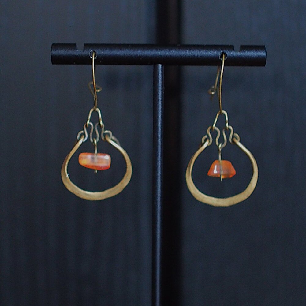 Handcrafted Carnelian Dangle Drop Earrings
